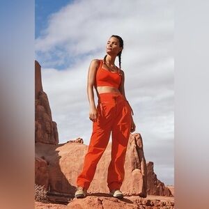 NWT Free People Red Flame “Pep Rally” Solid Pants Size Medium